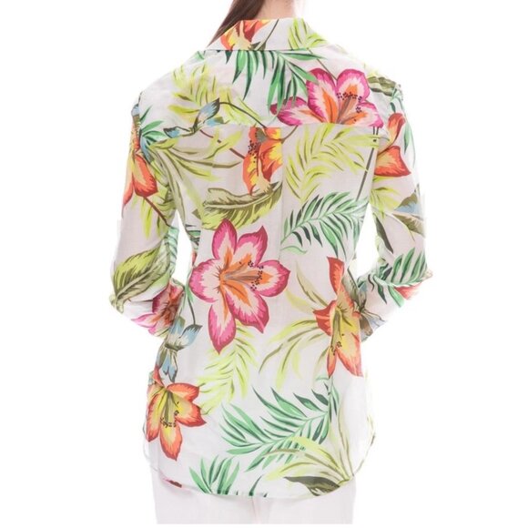 Le Superbe Electric Avenue Floral Ex-Boyfriend Button Down Shirt - Picture 3 of 11